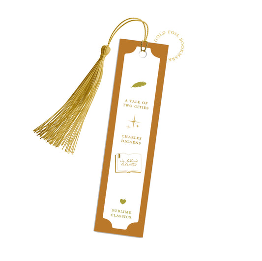 A Tale Of Two Cities Classic Literature Bookmark With A Tassel And Gold Foil