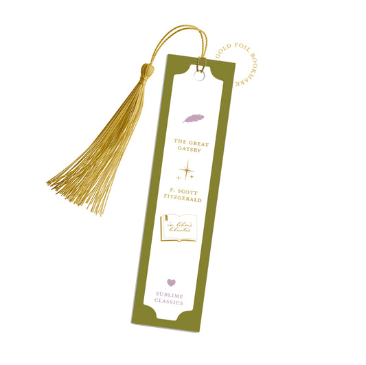 The Great Gatsby Classic Literature Bookmark With A Tassel And Gold Foil